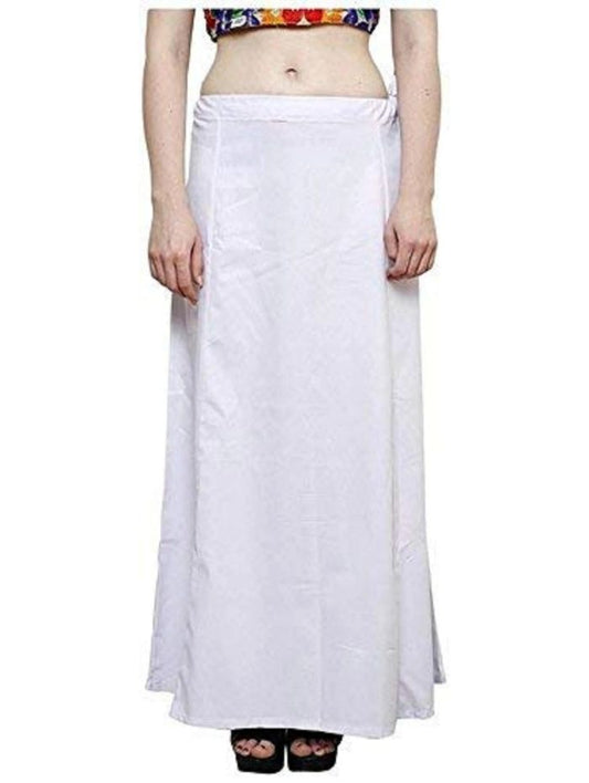 Clothing woman's Elegant Look Ethnic Wear Cotton Petticoat White Pack of 1