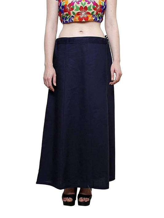 Clothing woman's Elegant Look Ethnic Wear Cotton Petticoat Navy Pack of 1