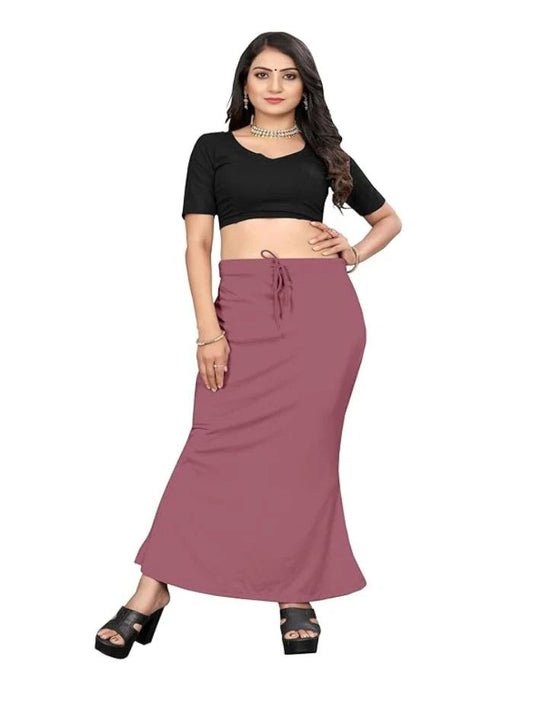 Apparels Saree Shapewear Raspberry Color for Women's | Lycra Stretchable Under Skirts Petticoat | Fish Cut for Everyday Comfort Wear