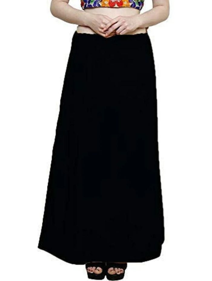 Clothing woman's Elegant Look Ethnic Wear Cotton Petticoat Black Pack of 1