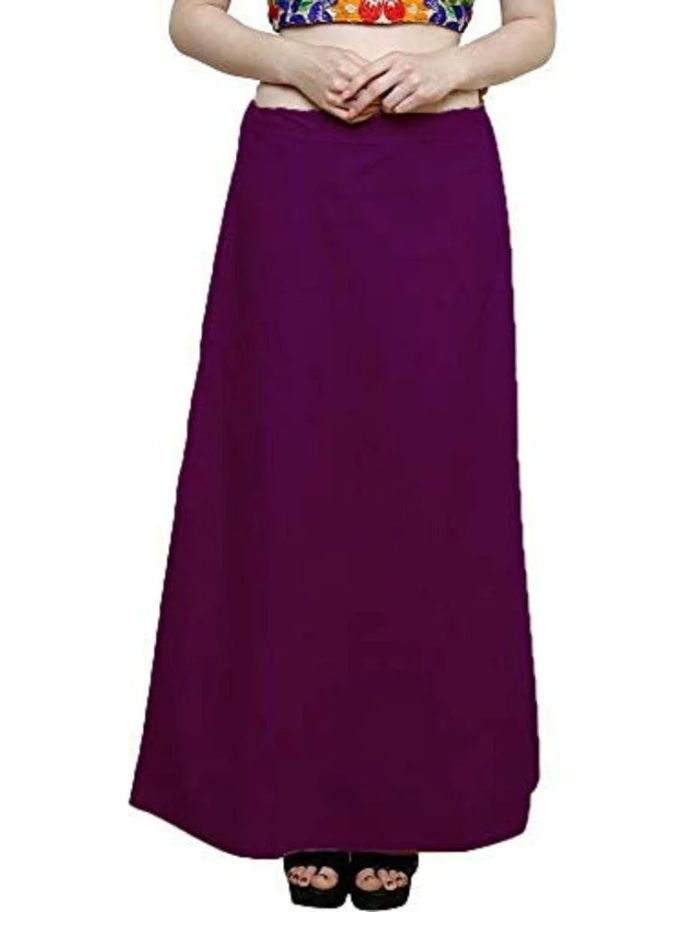 Clothing woman's Elegant Look Ethnic Wear Cotton Petticoat Dark Purple Pack of 1