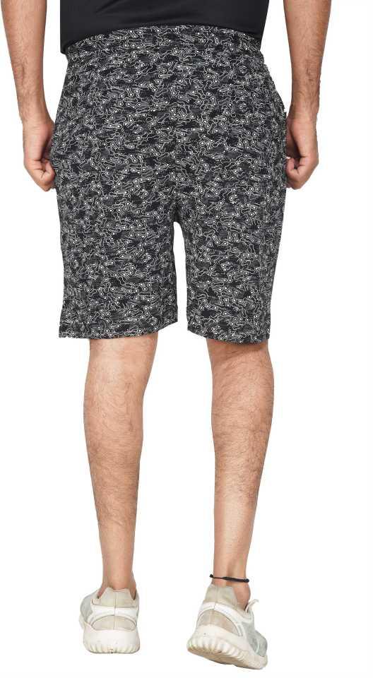 Printed Men Grey Basic Shorts