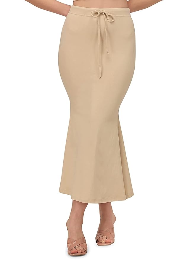Apparels Saree Shapewear Beige Color for Womens | Lycra Strechable Under Skirts Petticoat | Fish Cut for Everyday Comfort Wear 3XL