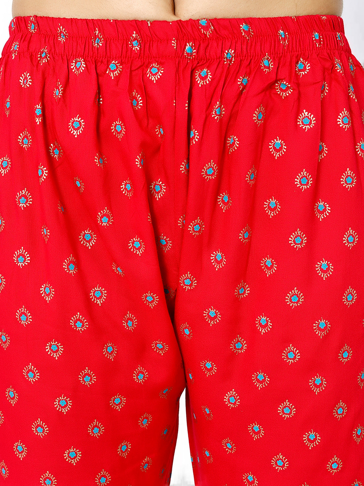 Women Red Floral Printed Round Neck Anarkali Kurta With Trousers & Dupatta (Plus Size Available)