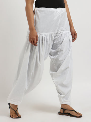 Pure Cotton White Patiala Salwar – Breathable & Lightweight