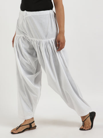 Pure Cotton White Patiala Salwar – Breathable & Lightweight