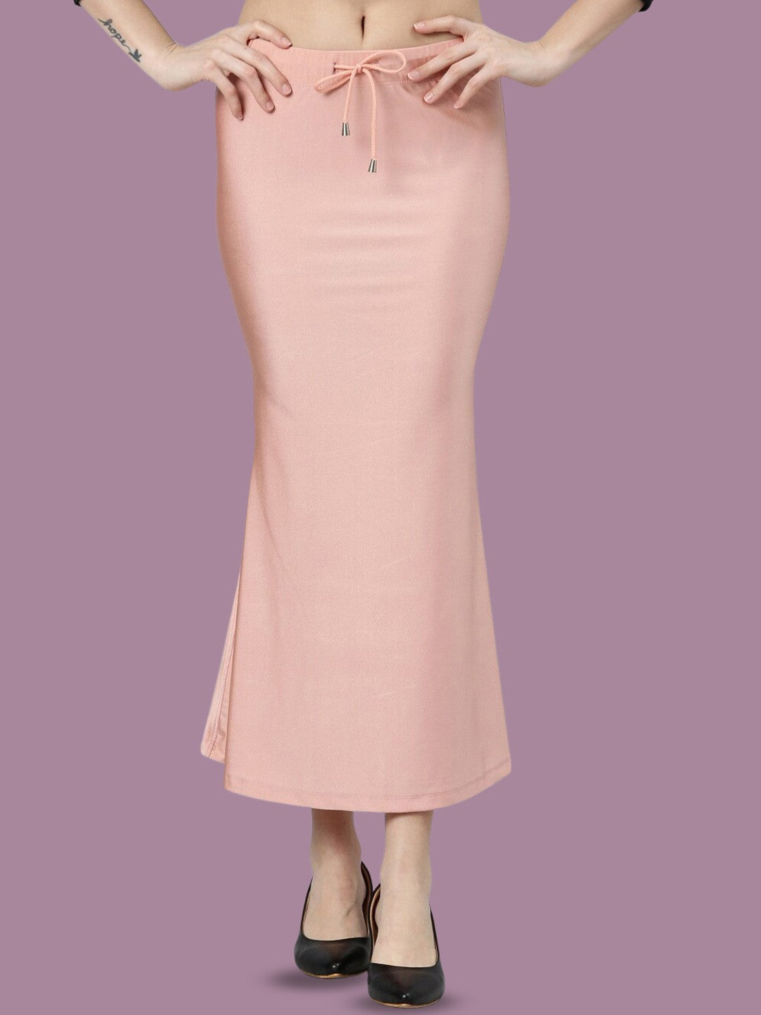 Rayon Stretch Saree Shapewear Petticoat for Women | Mermaid Flare Peach Peach