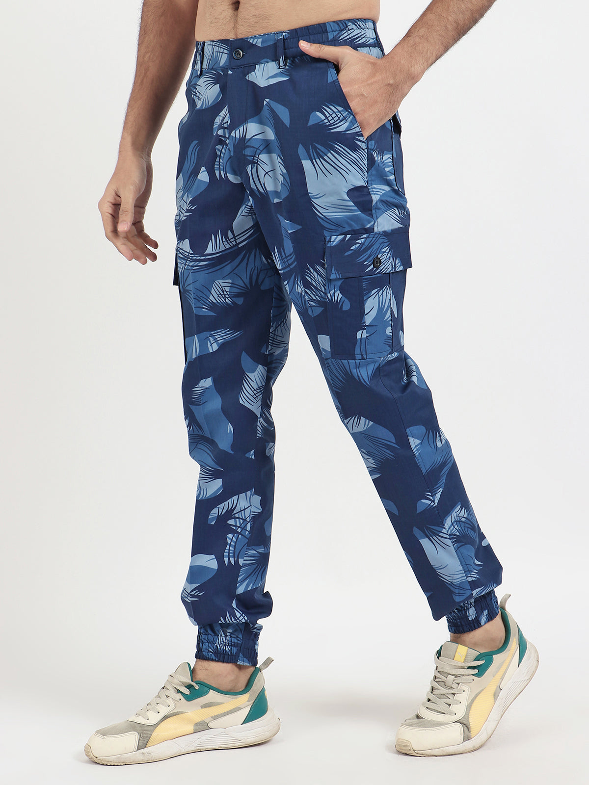 Present For Men Blue Cotton Stylish Camouflage Pants for Every Adventure, commonly used in military and outdoor apparel