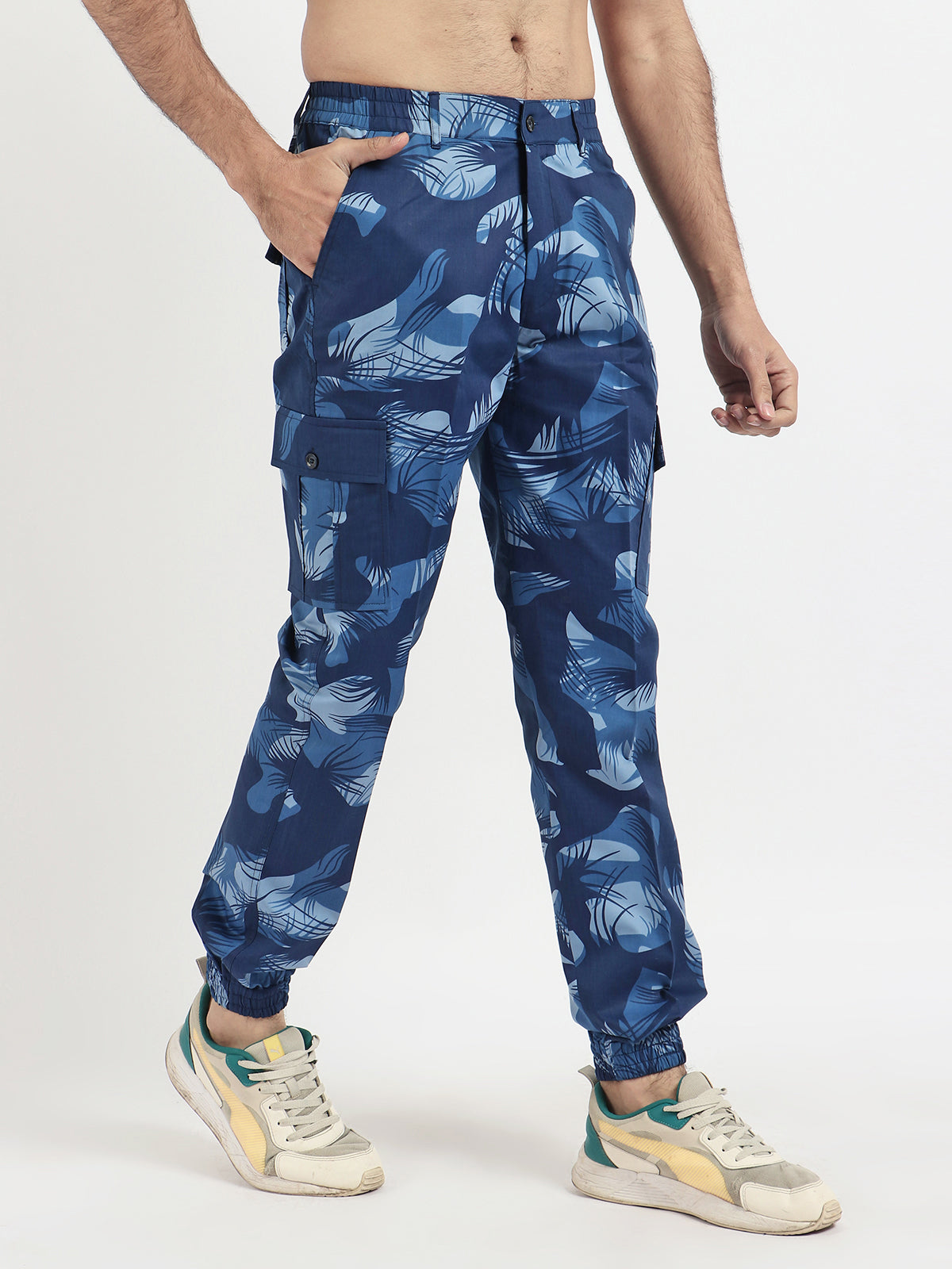 Present For Men Blue Cotton Stylish Camouflage Pants for Every Adventure, commonly used in military and outdoor apparel