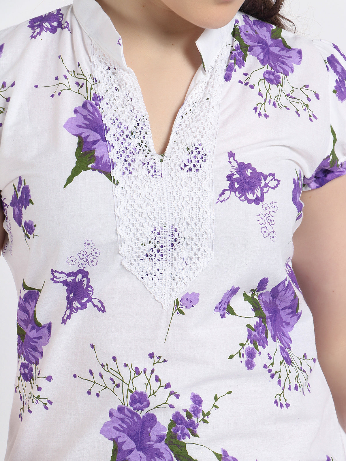 Women Printed Purple Kurta and Salwar Set Pure Cotton