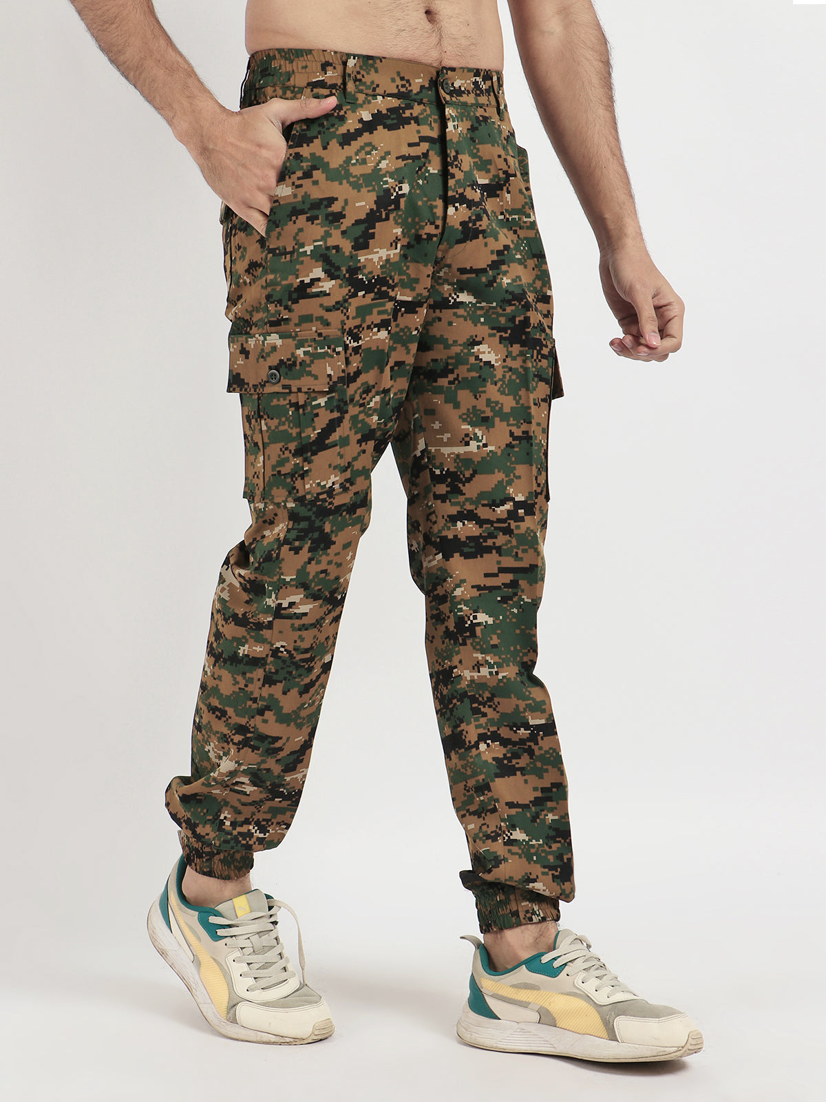Present For Men Cotton Brown Multi Stylish Camouflage Pants for Every Adventure, commonly used in military and outdoor apparel