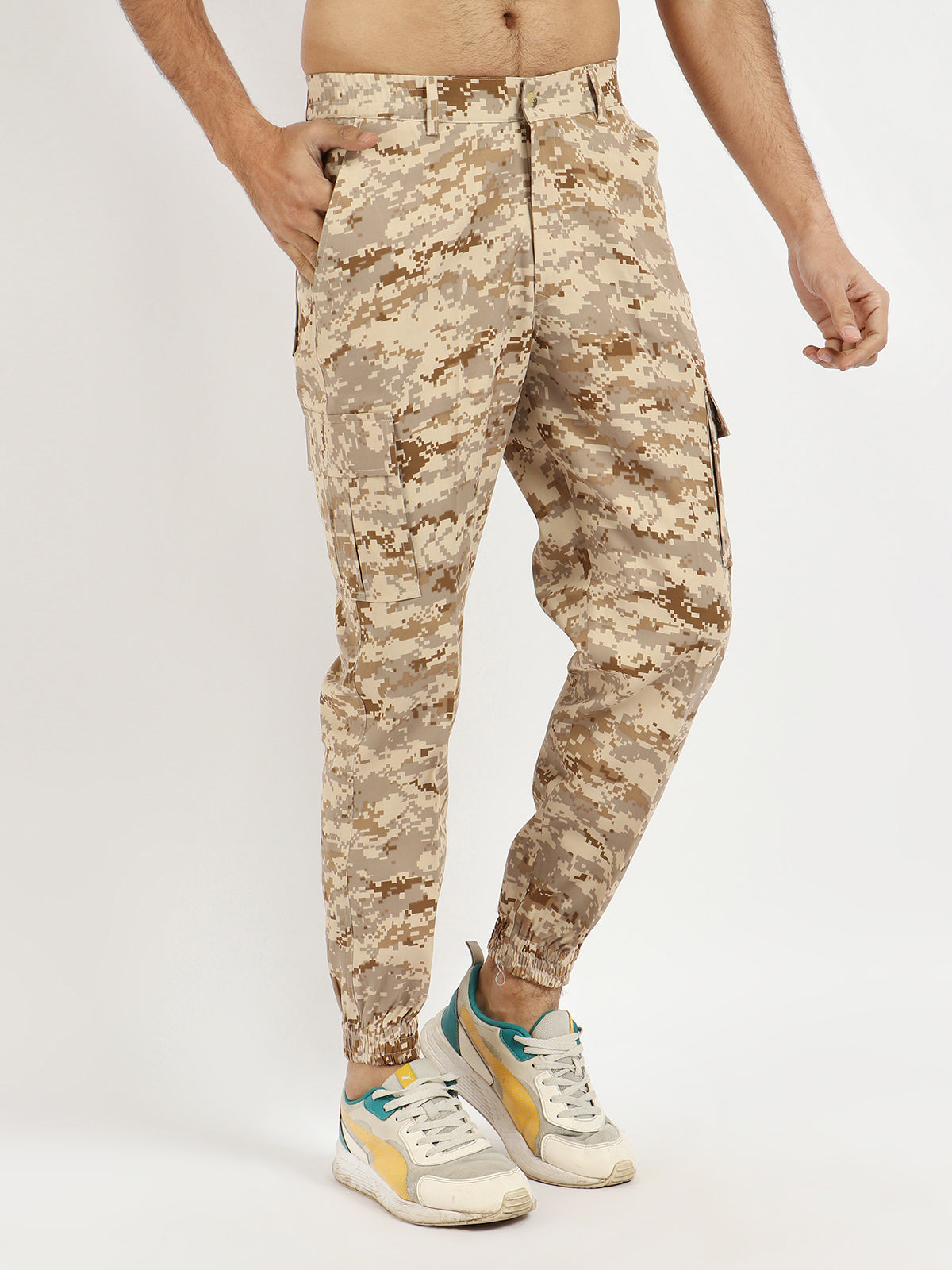 Present For Men Khaki Cotton Stylish Camouflage Pants for Every Adventure, commonly used in military and outdoor apparel