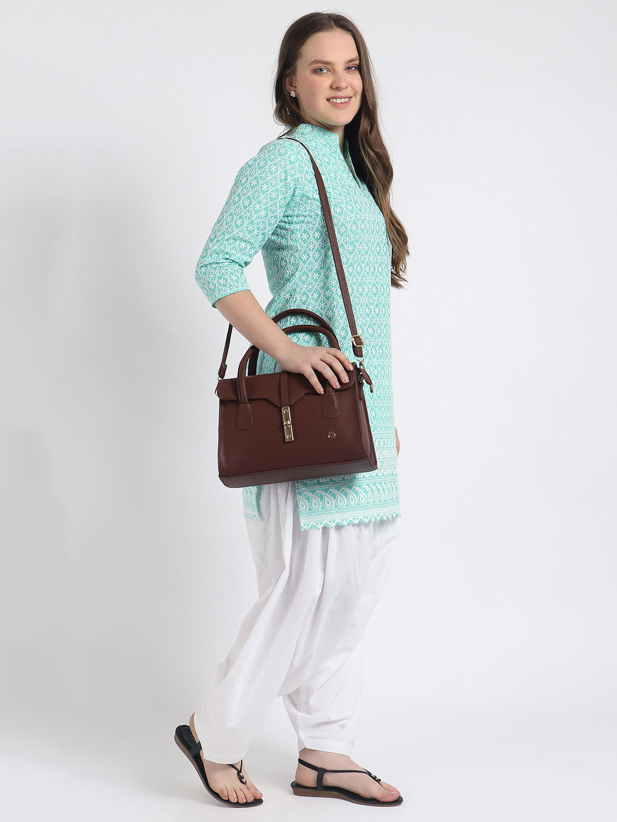 Women Chiken Embroidery Cotton Aqua Green Kurta and Salwar Set