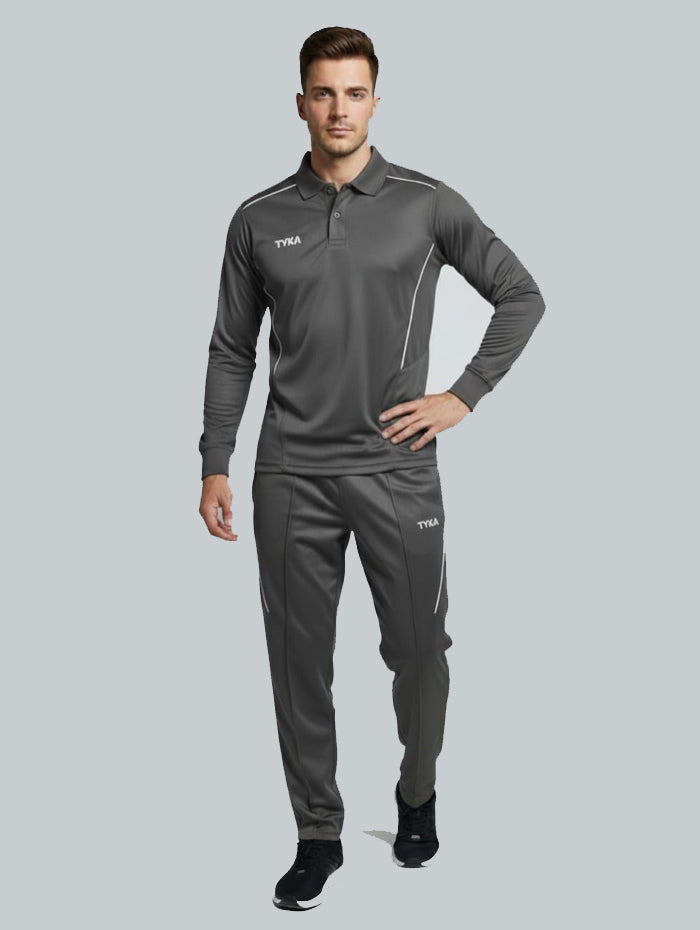 Tyka Men’s Grey Sports Track Pants | Slim Fit Running |Cricket |Training Joggers | Quick Dry Activewear