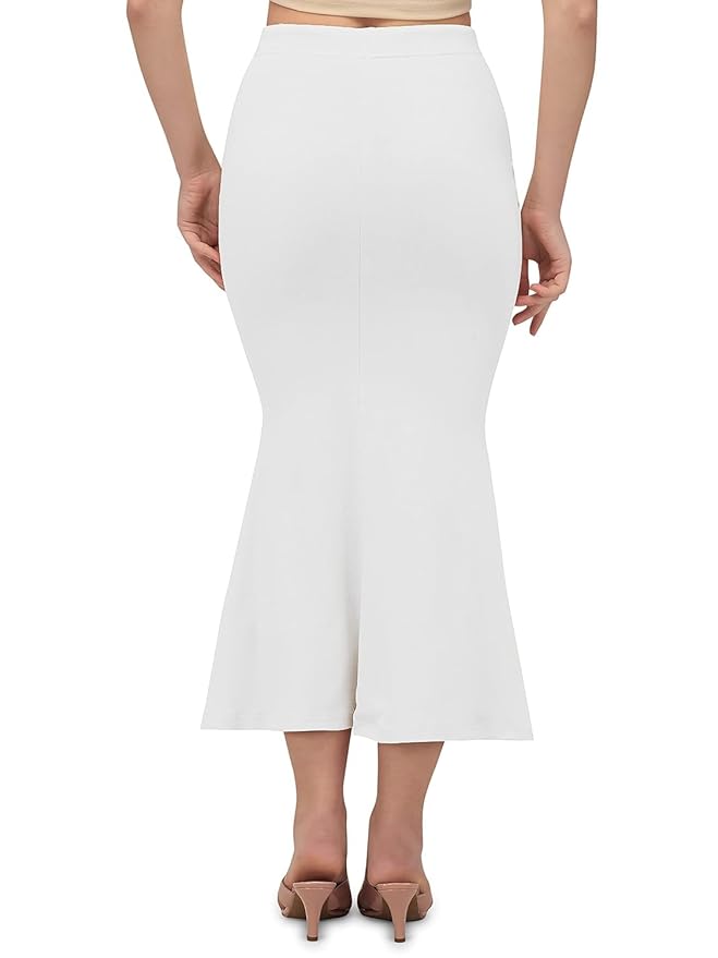 Apparels Saree Shapewear White Color for Women's | Lycra Stretchable Under Skirts Petticoat | Fish Cut for Everyday Comfort Wear