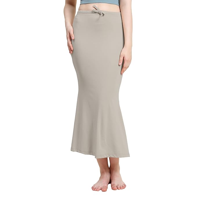 Apparels Saree Shapewear Light grey Color for Womens | Lycra Strechable Under Skirts Petticoat | Fish Cut for Everyday Comfort Wear 3XL