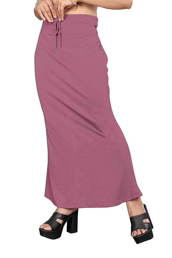 Apparels Saree Shapewear Onion Color for Women's | Lycra Stretchable Under Skirts Petticoat | Fish Cut for Everyday Comfort Wear