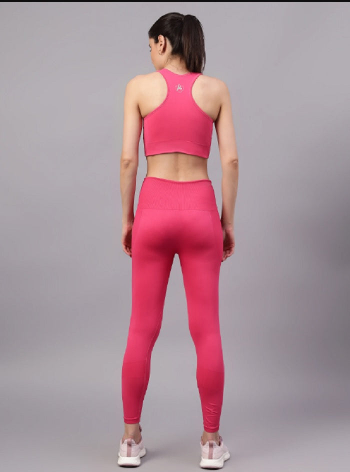 Shiv Naresh Women Fuchsia Core Fit Seamless Gym Workout Set