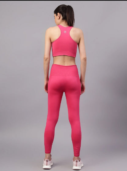Shiv Naresh Women Fuchsia Core Fit Seamless Gym Workout Set