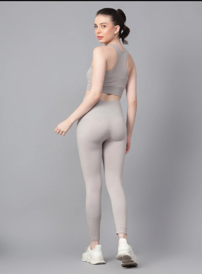 Shiv Naresh Women Grey Core Fit Seamless Gym Workout Set