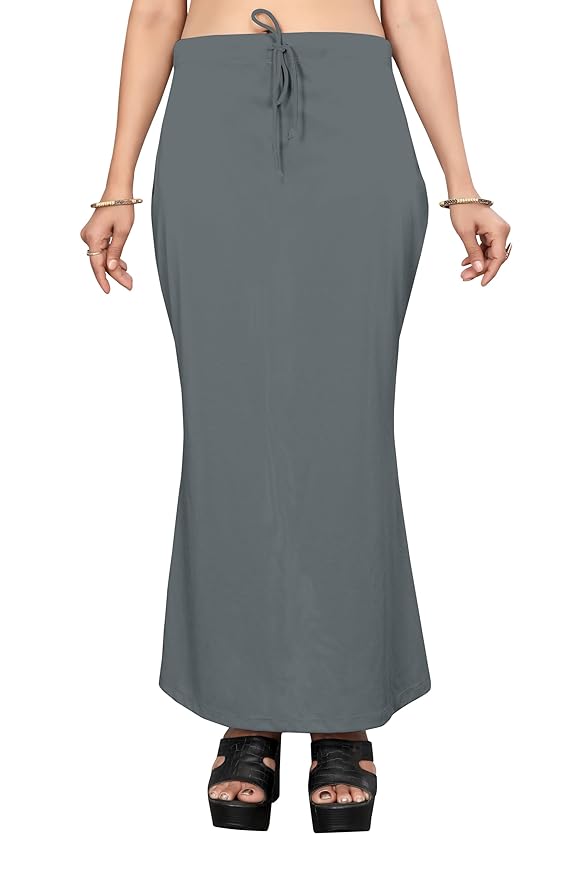Apparels Saree Shapewear Gloomy Gray Color for Womens | Lycra Strechable Under Skirts Petticoat | Fish Cut for Everyday Comfort Wear