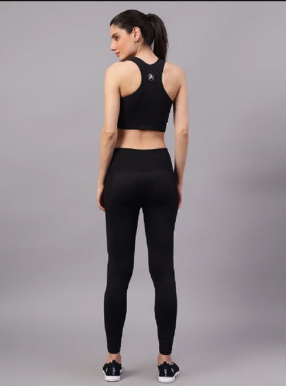 Shiv Naresh Women Black Core Fit Seamless Gym Workout Set
