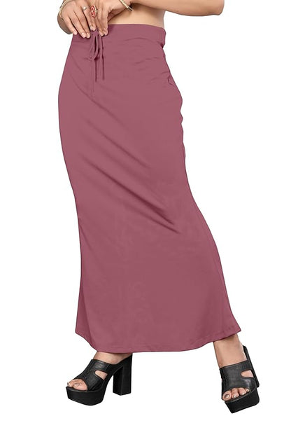 Trendzmy Apparels Saree Shapewear Raspberry Color for Women's | Lycra Stretchable Under Skirts Petticoat | Fish Cut for Everyday Comfort Wear