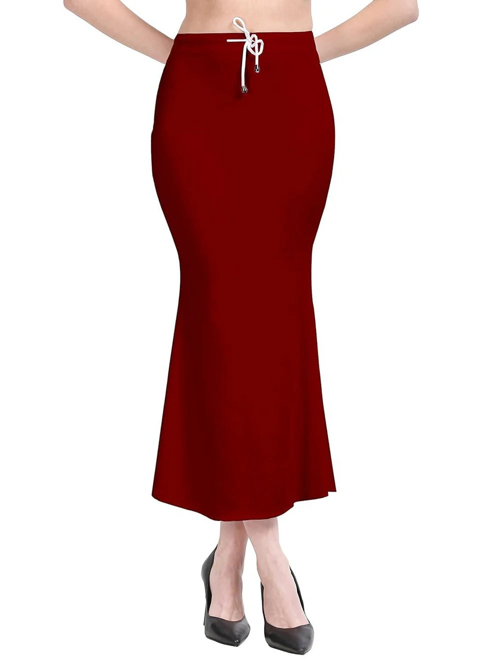 Trendzmy Apparels Saree Shapewear Maroon Color for Women's | Lycra Stretchable Under Skirts Petticoat | Fish Cut for Everyday Comfort Wear