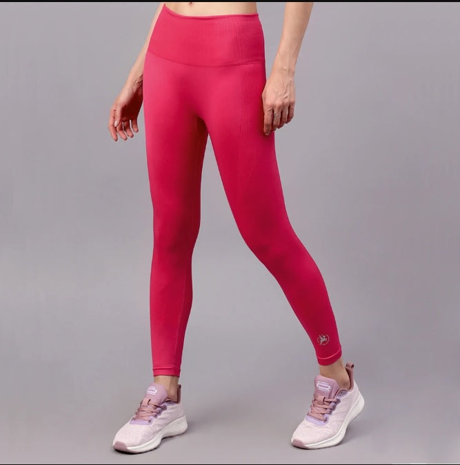 Shiv Naresh Fuchsia Women's Seamless Gym Leggings