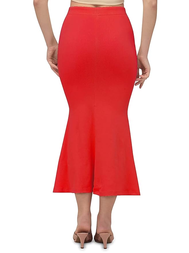Trendzmy Apparels Saree Shapewear Red Color for Women's | Lycra Stretchable Under Skirts Petticoat | Fish Cut for Everyday Comfort Wear