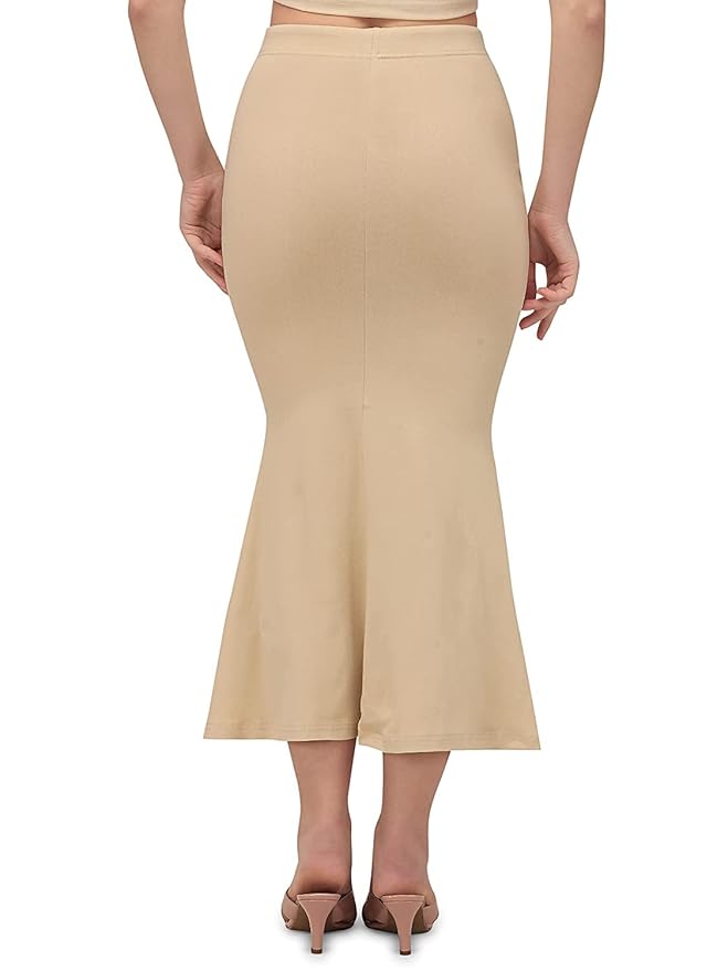 Apparels Saree Shapewear Beige Color for Womens | Lycra Strechable Under Skirts Petticoat | Fish Cut for Everyday Comfort Wear