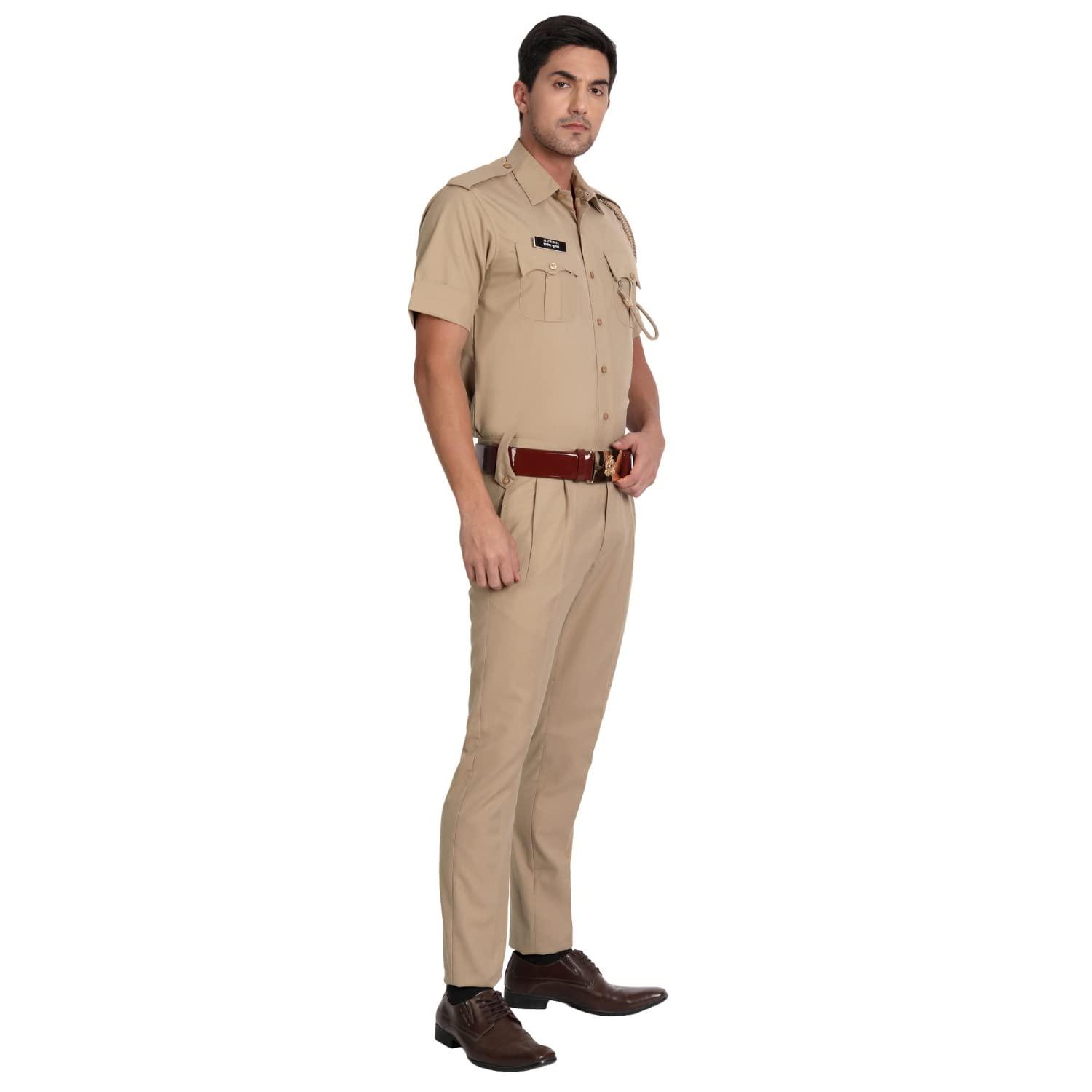 Police Khaki Half Sleeves Shirt and Trouser - Uniform/Vardi