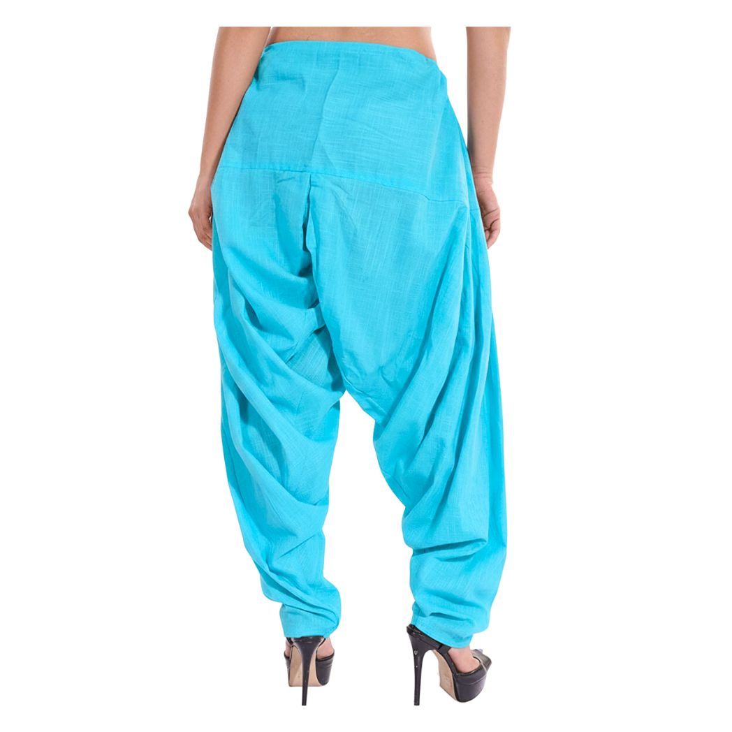 Women & Girl's Ethnic Premium Pleated Patiala Salwar in Maroon & Sky Blue-Pack of 2