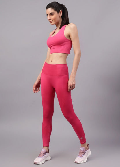 Shiv Naresh Women Fuchsia Core Fit Seamless Gym Workout Set