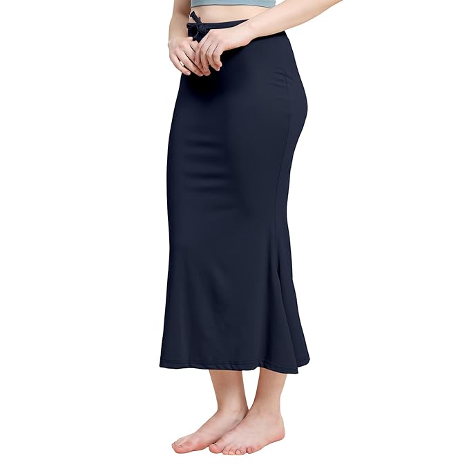 Apparels Saree Shapewear Navy Blue Color for Women's | Lycra Stretchable Under Skirts Petticoat | Fish Cut for Everyday Comfort Wear