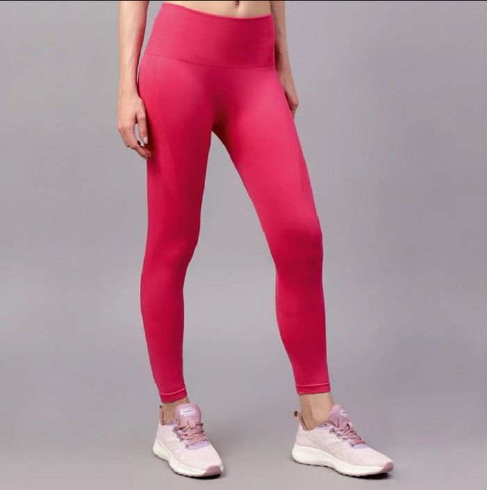 Shiv Naresh Fuchsia Women's Seamless Gym Leggings