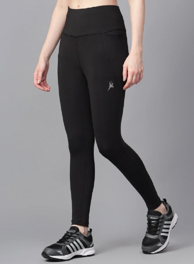 Shiv Naresh Black High Waist Ribbed Leggings