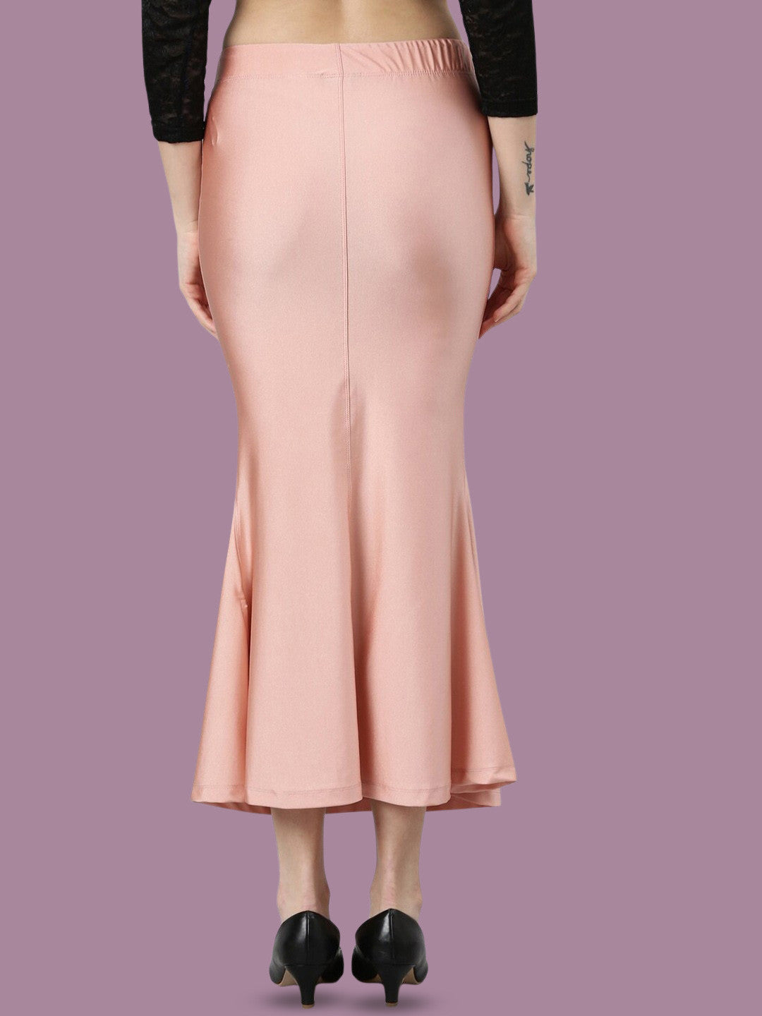 Rayon Stretch Saree Shapewear Petticoat for Women | Mermaid Flare Peach
