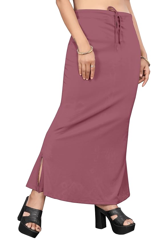 Trendzmy Apparels Saree Shapewear Raspberry Color for Women's | Lycra Stretchable Under Skirts Petticoat | Fish Cut for Everyday Comfort Wear