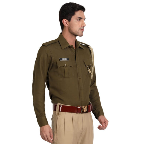 Police Winter Warm Angola Shirt - Uniform/Vardi (Olive Green)
