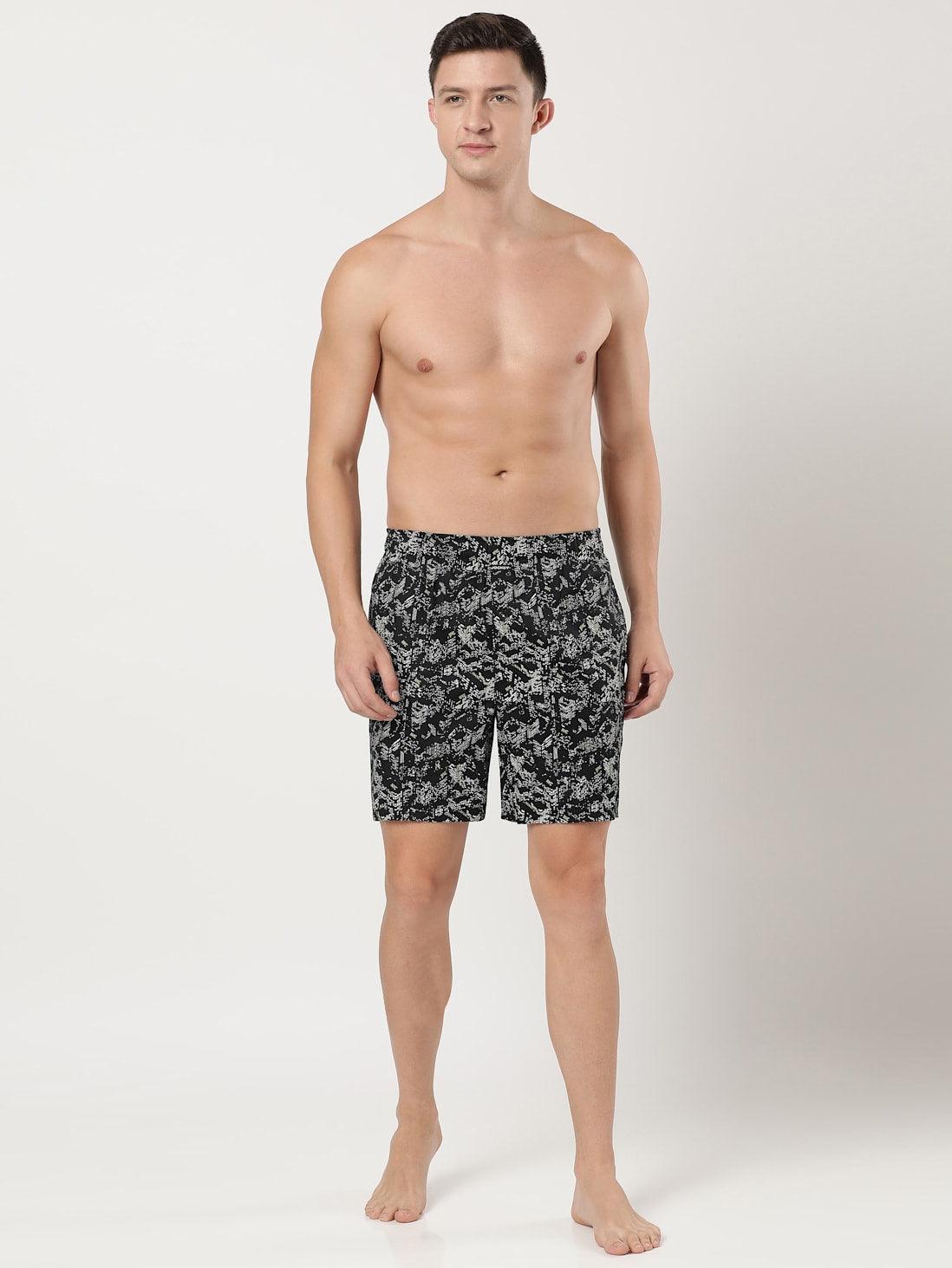 Jockey Men's Super Combed Cotton Satin Weave Printed Boxer Shorts with Side Pocket - Assorted (Random Prints)