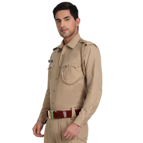 Police Khaki Full Sleeves Shirt - Uniform/Vardi