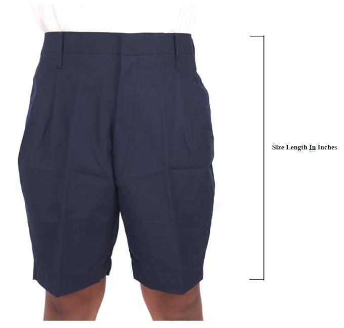 D V Boys Regular Fit School Uniform Half Trouser, KV School Uniform, Half Pant for Boys (Blue, Size - 12)