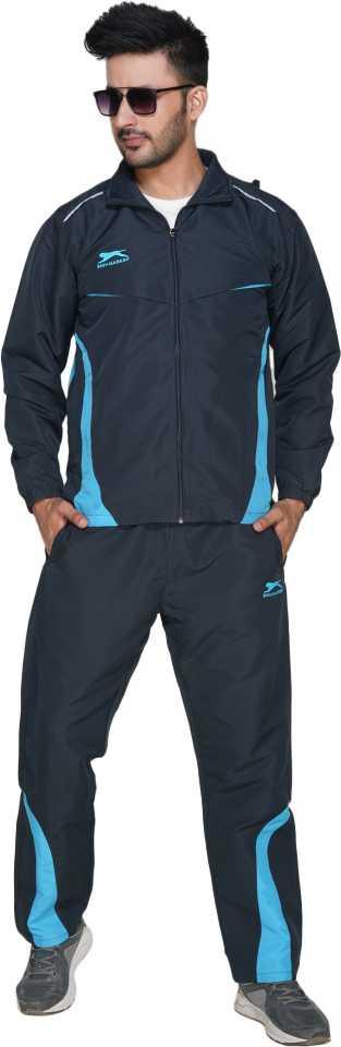 Shiv-Naresh Solid Men Navy Blue and Sky Blue 422 TZ Track Suit