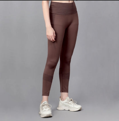 Shiv Naresh Brown Women's Seamless Gym Leggings