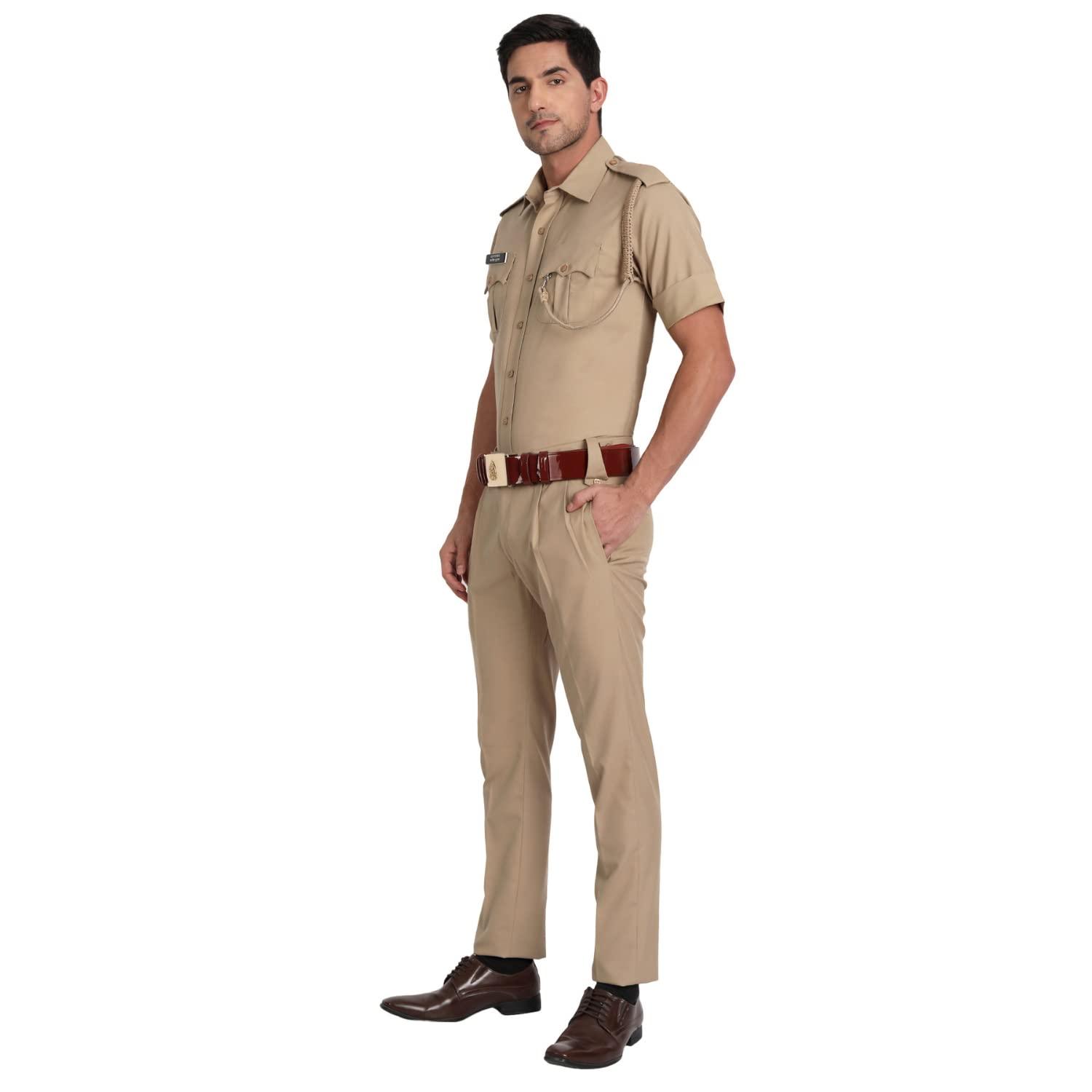 Police Khaki Half Sleeves Shirt and Trouser - Uniform/Vardi