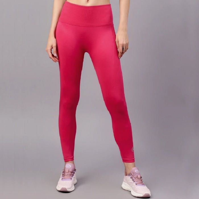 Shiv Naresh Fuchsia Women's Seamless Gym Leggings L