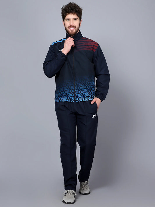 Shiv Naresh Men Navy Cyan Maroon Fit-burst tracksuit 989 T.Z
