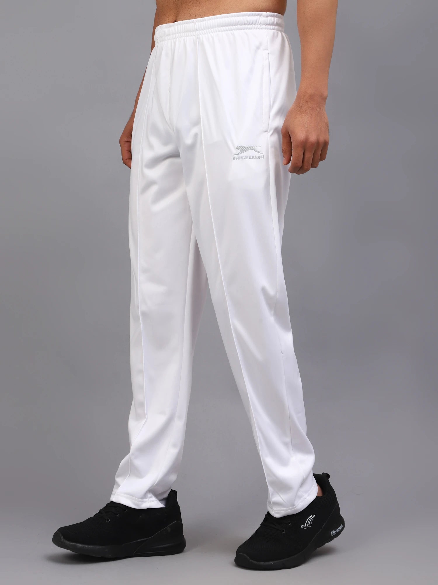 Shivnaresh Men's White TrenzPoly Track Pant - Premium Athletic Sportswear & Joggers