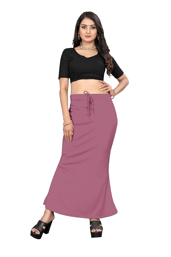 Trendzmy Apparels Saree Shapewear Onion Color for Women's | Lycra Stretchable Under Skirts Petticoat | Fish Cut for Everyday Comfort Wear